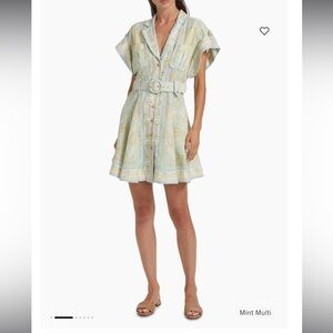 NWOT Zimmermann Acacia Linen Mini Shirtdress
